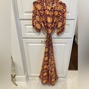 Hannah size 1 silk maxi dress with removable braided tie waist